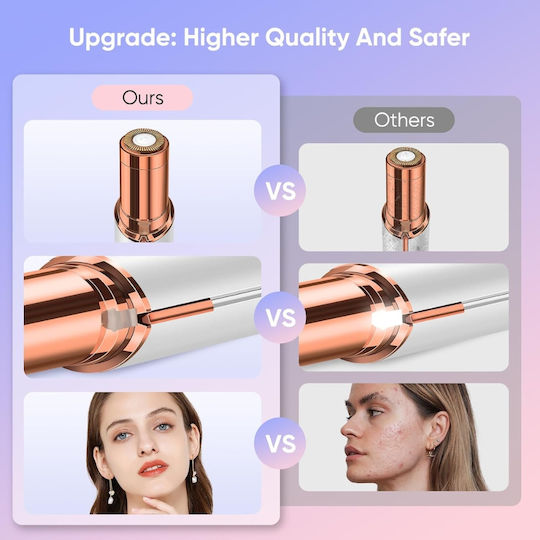Portable Facial Epilator Pain-free Gentle Hair Removal From Face Body Led Light Hypoallergenic