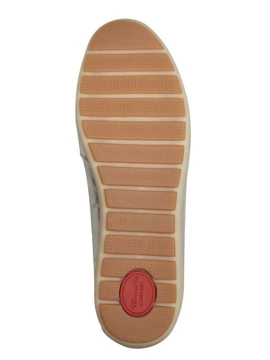 Leather Women's Moccasins in Gold Color