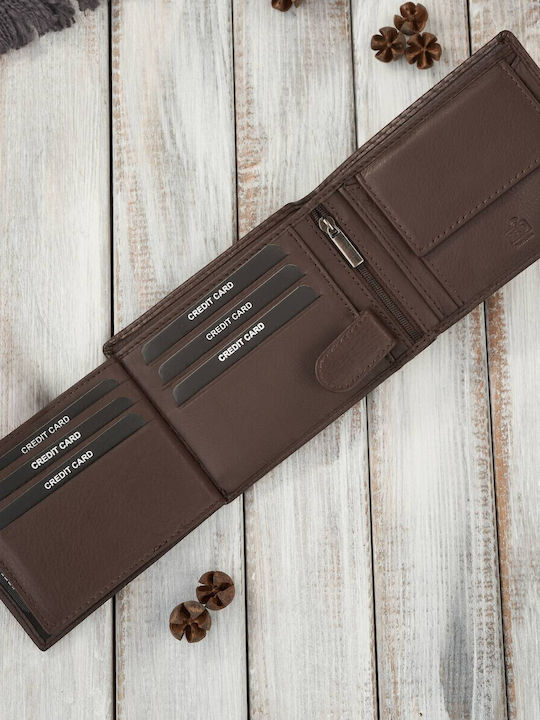 Leather Men's Wallet Classic with RFID Brown