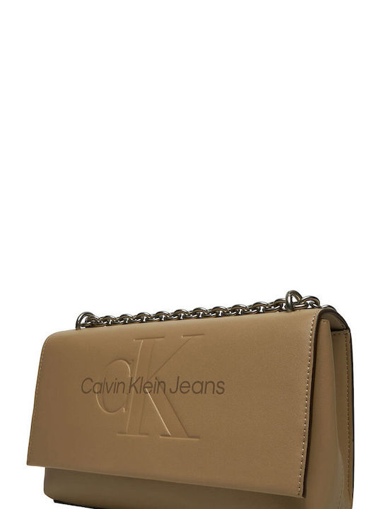 Calvin Klein Sculpted Flap Women's Bag Crossbody Brown