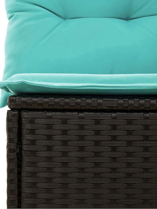 Two-Seater Outdoor Sofa Rattan with Cushions 55x55x69cm
