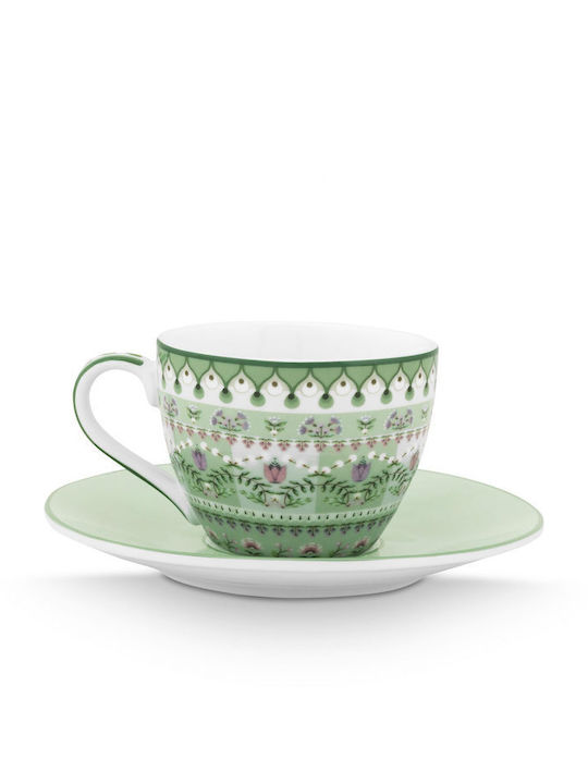 PiP Studio Lily & Lotus Tasse Espresso aus Porzellan Mehrfarbig 120ml