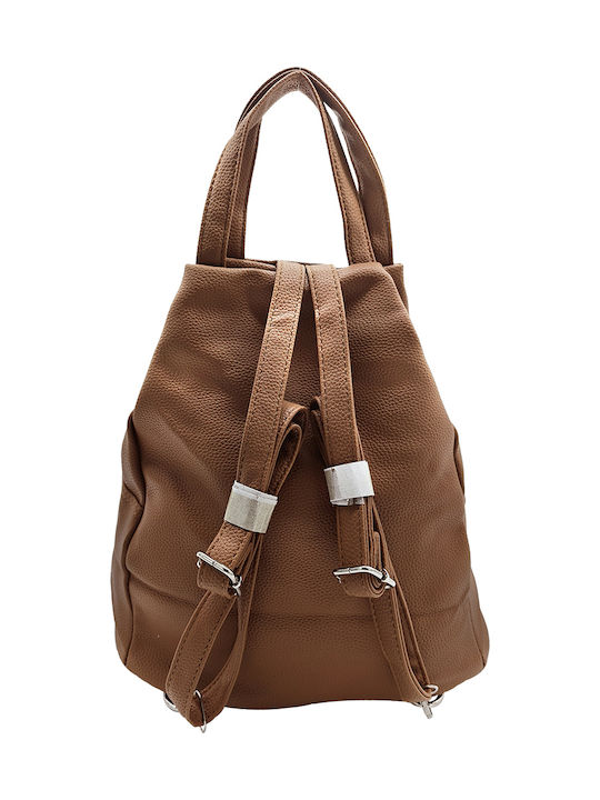 Fabric Women's Backpack Handbag Brown GTP-688-5-TAB