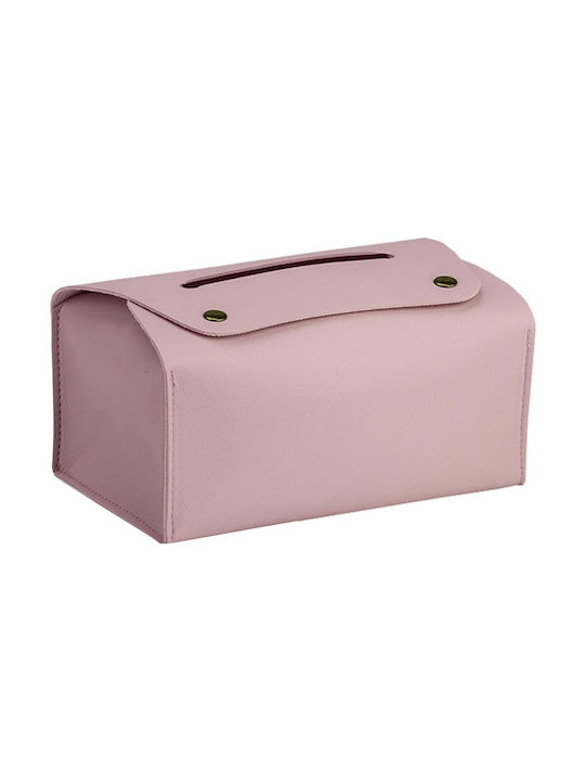 Θήκη για Χαρτομάντηλα Μεταλλική Ροζ 18x11x8cm