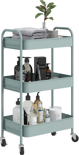HomCom HomCom Kitchen Cart Metallic 3 Tiers Blue 45x30.6x79cm