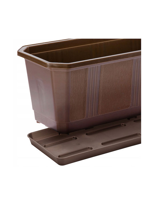 Kadax 3x Balcony Box 80cm Brown Handles