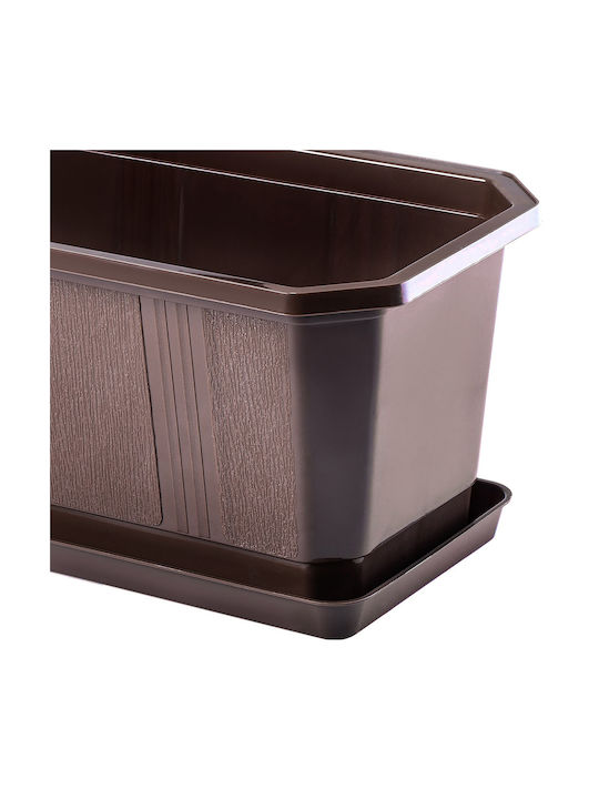 Kadax 3x Balcony Box 80cm Brown Handles