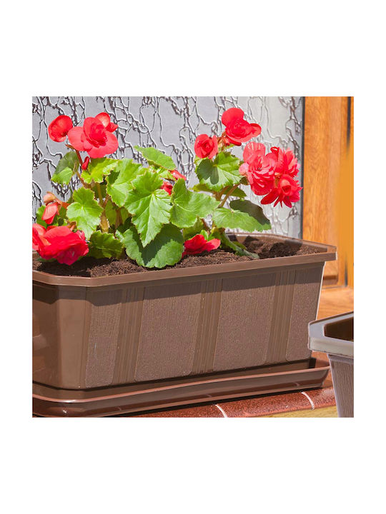 Kadax 3x Balcony Box 80cm Brown Handles