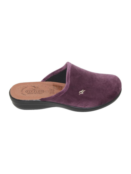 Fly Flot Anatomical Leather Women's Slippers Lilac