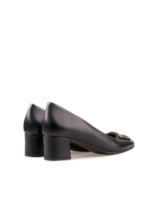 Ragazza Leather Black Medium Heels