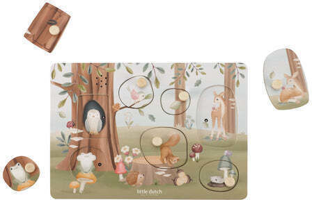 Ξύλινο Παιδικό Puzzle Σφηνώματα Forest Friends για 12+ Ετών 7pcs Little Dutch