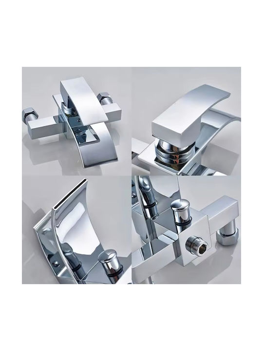 Naron Mixing Bathtub Shower Faucet Complete Set Bronze