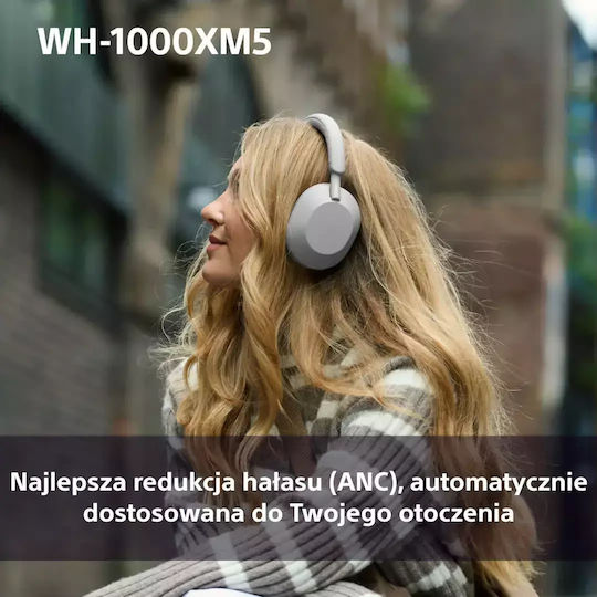 Sony WH-1000XM5 Безжични / Жични Over Ear Слушалки с 30 часа Работа и Бързо Зареждане Розови