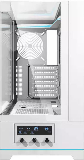 Darkflash DY450 Gaming Midi-Turm Computergehäuse mit Seitenfenster Weiß