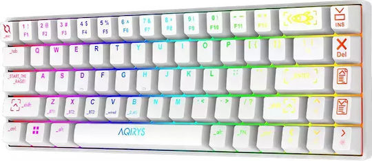 Aqirys Mira Wireless Gaming Mechanical Keyboard 65% with Outemu Red switches and RGB lighting (English US) White