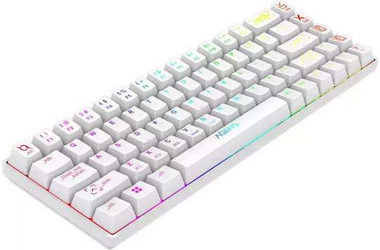 Aqirys Mira Wireless Gaming Mechanical Keyboard 65% with Outemu Red switches and RGB lighting (English US) White