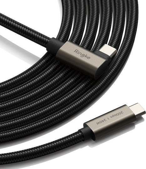 Ringke Видео Кабел USB 3.2 USB-C Мъжки - USB-C 240W PD Черен 1 м
