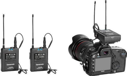 Saramonic UwMic9S Kit 2 (TX+TX+RX) Set Kabelloses Δυναμικό Mikrofon Fliegen, Gürtel Journalistisch