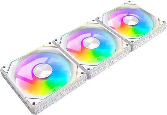 Darkflash Gauss G24 Gehäuselüfter 120mm (2000rpm / 52,96cfm) mit ARGB Beleuchtung 3 Stück Weiße