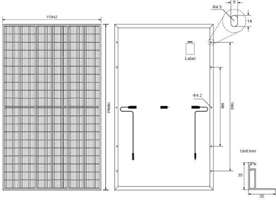 Nakayama NP2206 Monocrystalline Solar Panel 450W 1909x1134x35mm