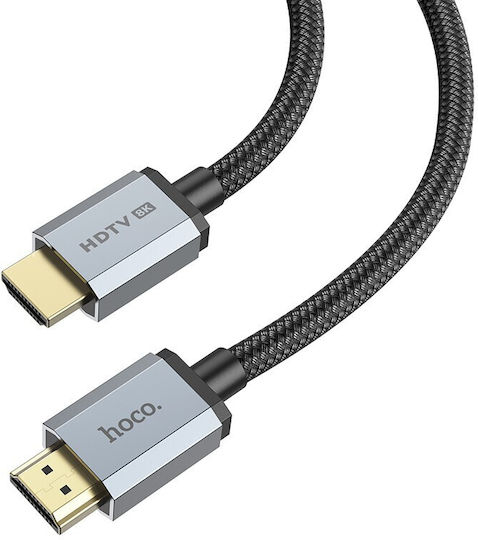 Hoco Us03 HDMI 2.1 Ultra High Speed 48Gbps 4K 120Hz HDR VRR Cable HDMI male - HDMI male 2m Μαύρο