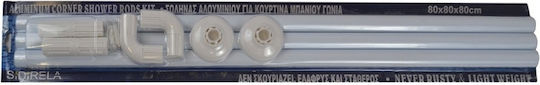 Sidirela E-0273 Βέργα Κουρτίνας Μπάνιου Γωνιακή Βιδωτή από Αλουμίνιο Λευκή 170x80cm Sidirela E-0273 Βέργα Κουρτίνας Μπάνιου Γωνιακή Βιδωτή από Αλουμίνιο Λευκή 170x80cm