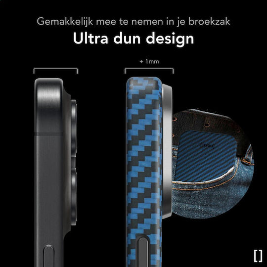 Nekit Задна корица Aramid Fiber 1мм Син (iPhone 16 Pro Max)