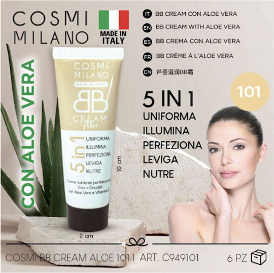 Cosmi Italia Milano BB 101 Day Face Cream for Moisturizing & Blemishes with Aloe Vera 20ml