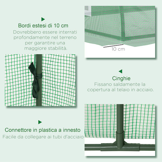 Outsunny 845-769V01GN Greenhouse Tunnel 3x0.8x0.45m