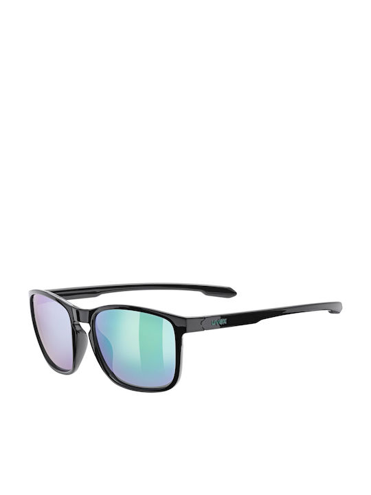 Uvex Men's Sunglasses with Black Plastic Frame and Green Mirror Lens 5330782215