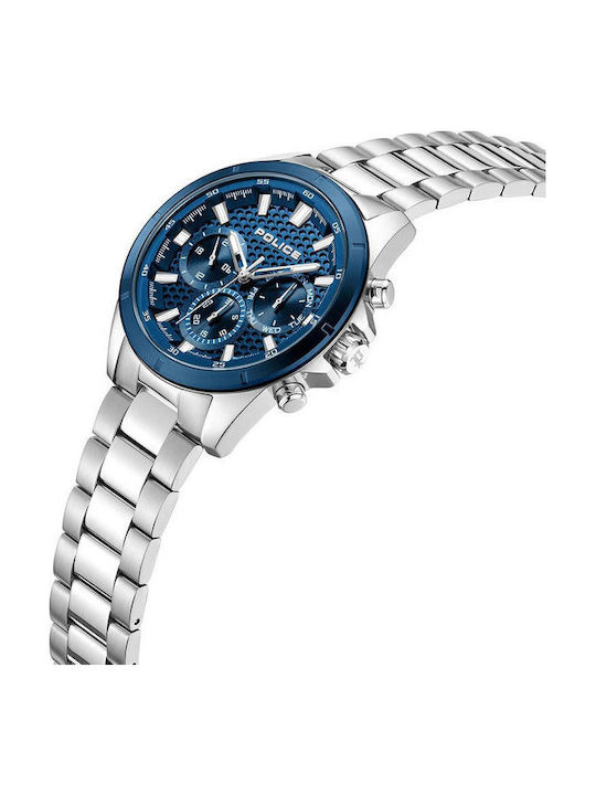 Police Men's Watch Battery with Silver Metal Bracelet
