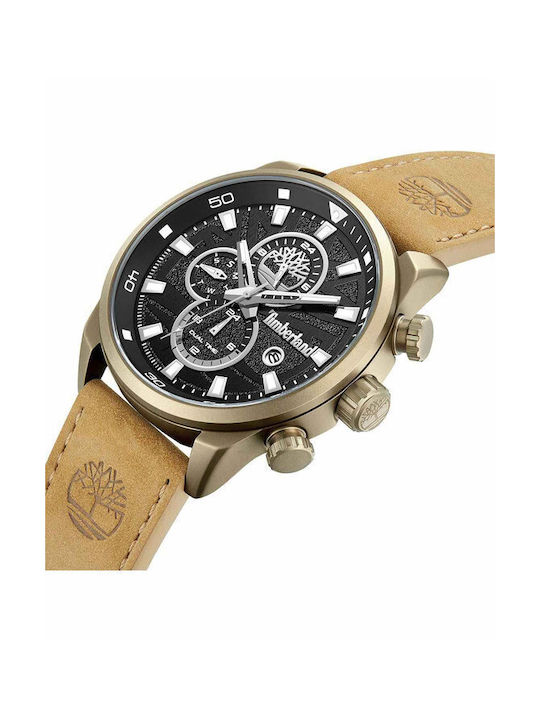 Timberland Watch Battery with Brown Leather Strap