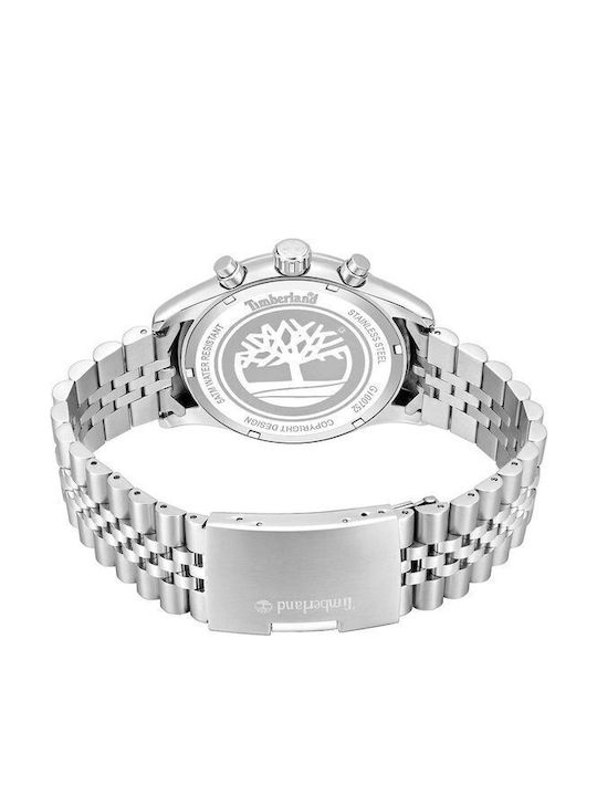 Timberland Herrenuhr 44mm Chronograph Batterie mit Silber Metall-Armband