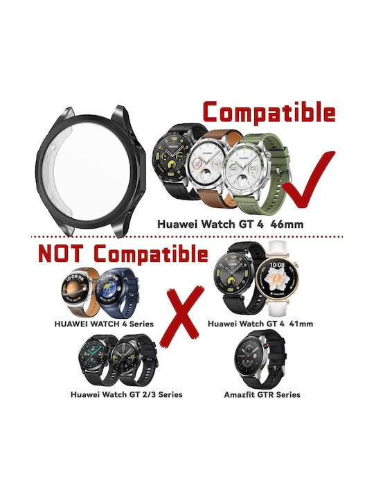 Defense Frame Plastikhülle in Schwarz Farbe für Huawei Watch GT 4 46mm