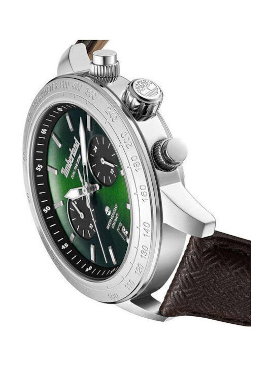 Timberland Raynham Men's Watch Chronograph Battery with Brown Leather Strap