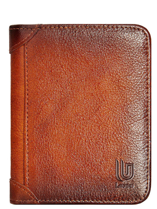 Leather Men's Wallet Classic with RFID Tabac Brown