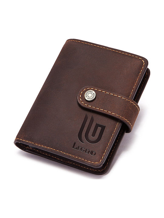 Leather Men's Wallet Classic with RFID and Slide Mechanism Brown