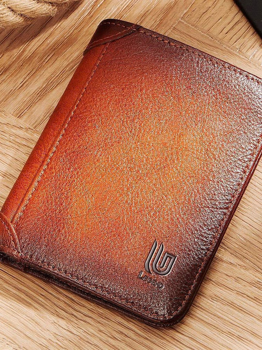 Leather Men's Wallet Classic with RFID Tabac Brown