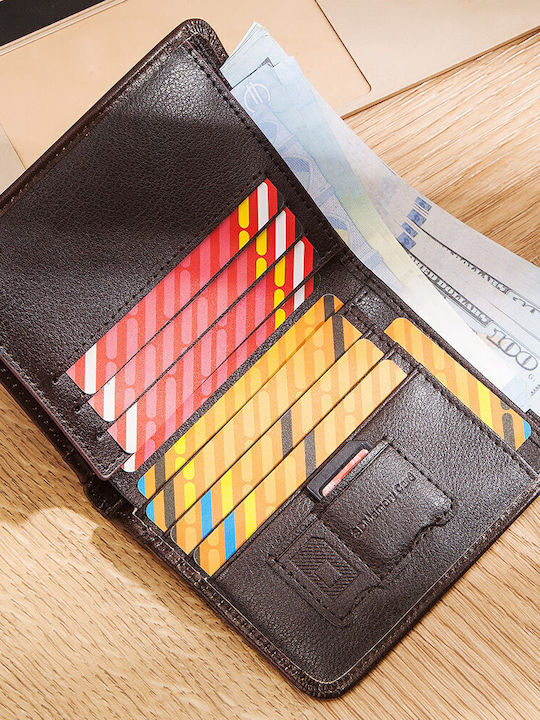 Кожен Мъжки Портфейл с RFID Кафяв
