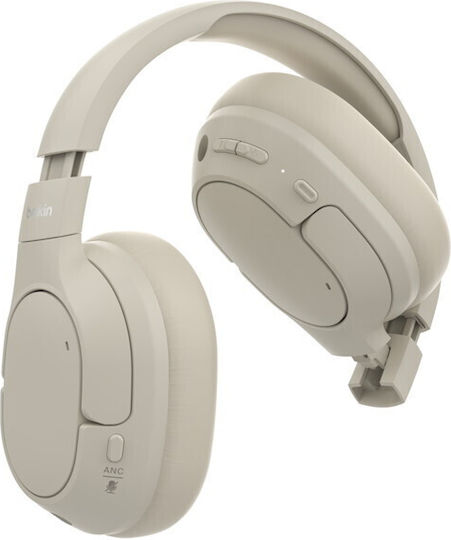 Belkin SoundForm Isolate Kabellos / Kabelgebunden Über Ohr Kopfhörer mit 60 Stunden Betriebszeit Sand