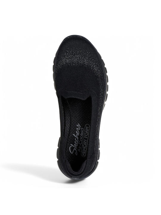 Skechers Kunstleder Damen Slip-Ons Schwarz