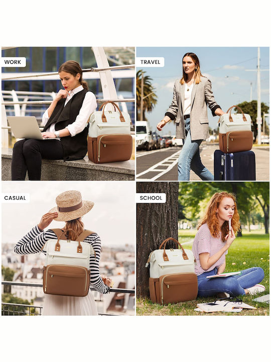 Lovevook Wasserdicht Tasche Rucksack für Laptop 15.6" beige/brown WB1577