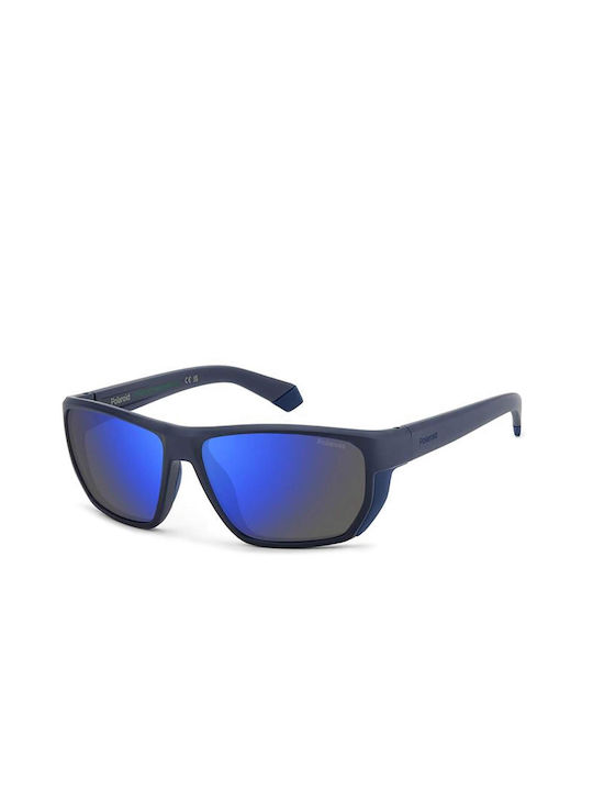 Polaroid Men's Sunglasses with Blue Plastic Frame pld7057/s FLL/5X