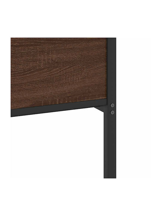 Doppelbett Aus Holz Braun mit Lattenrost für Matratze 137x190cm