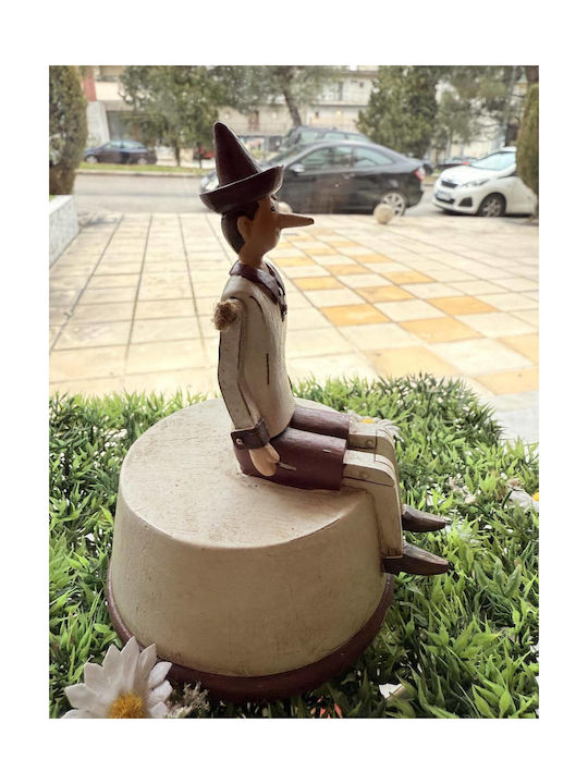 JK Home Decoration Διακοσμητικό Αγαλματίδιο από Πλαστικό Πινόκιο Κουρδιστός 15cm