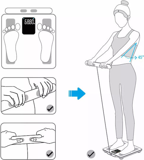 Webber Naturals Smart Ζυγαριά 180kg με Λιπομετρητή & Bluetooth Μαύρη