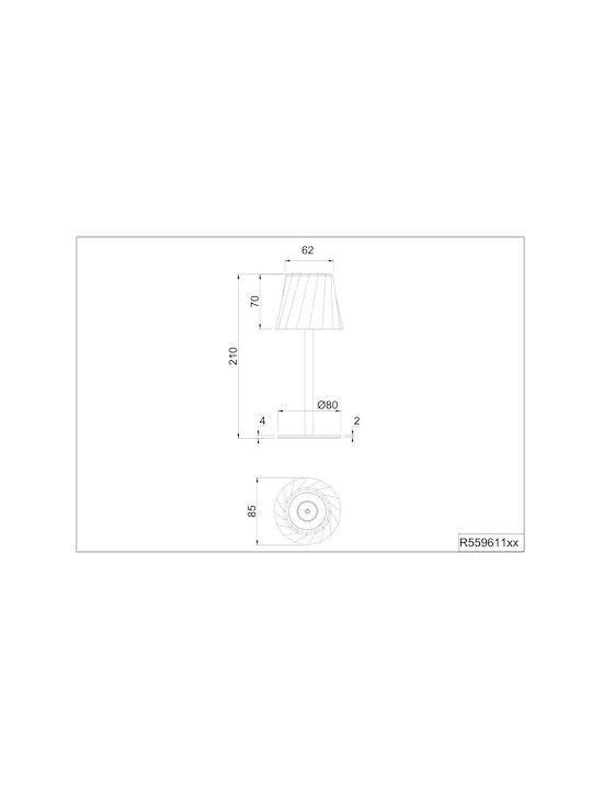 Trio Lighting Μεταλλικό Πορτατίφ LED με Μπεζ Καπέλο και Βάση
