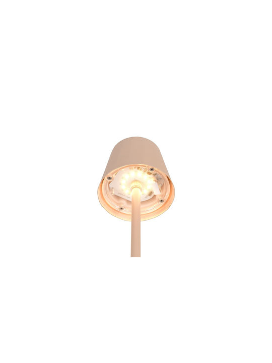 Trio Lighting Μεταλλικό Πορτατίφ LED με Μπεζ Καπέλο και Βάση