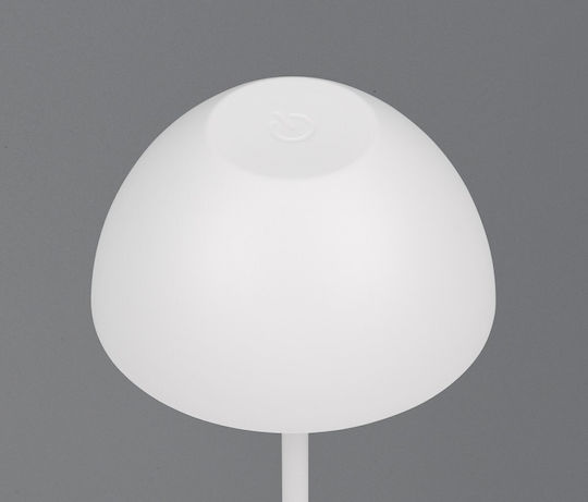 Trio Lighting Kunststoff Tischlampe LED mit Weiß Schirm und Basis