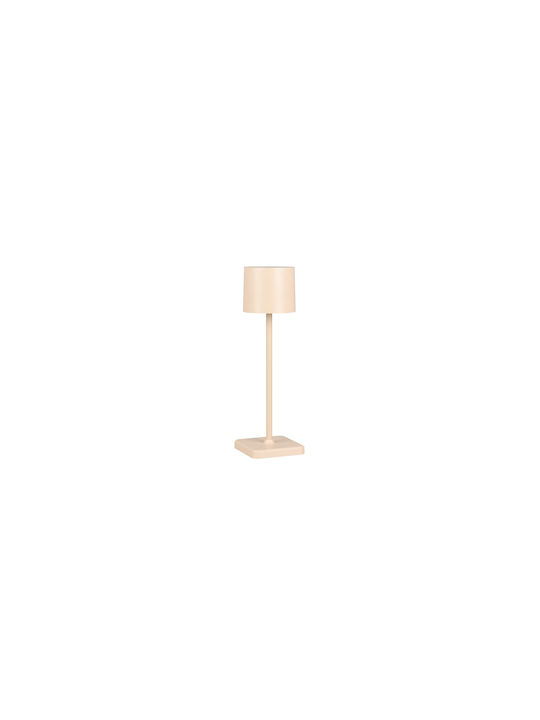 Trio Lighting Πλαστικό Πορτατίφ με Μπεζ Καπέλο και Βάση